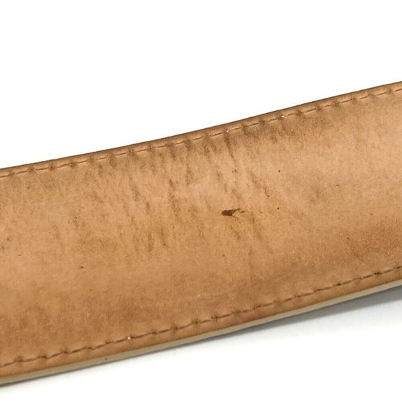 AUTHENTIC LOUIS VUITTON M9609 DamierAzur LV Ceinture Initial Pin buckle belt Whi - Picture 7 of 12